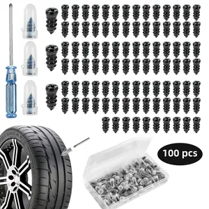 50/100 pcs Tire Repair Rubber Nail Kit Large & Small Plugs with Screwdriver Tubeless Tire Fast Repair for Cars Motorcycles Durable Reliable Seal Universal Compatibility