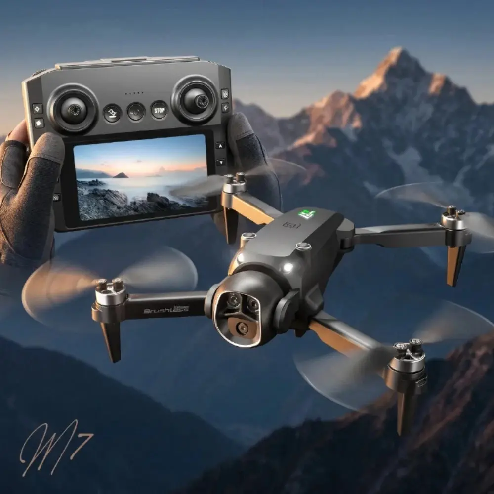 Remote-Controlled Drone with 4.3-in Screen, HD Camera, Brushless Motor, FPV Function, 2 Batteries