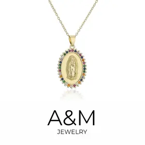 A&M Holy Radiance Maria Necklace-Black Friday,christmas gift ideal,holiday jewelry,new style elegant jewelry,Gold Plated,Chunky funky unique accessory dangle,huggie hoop Women's thoughtful gift