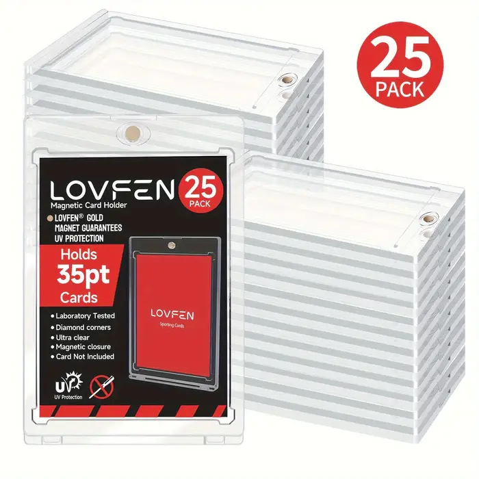 25 Count 35pt One Touch Magnentic Card Holders By LOVFEN