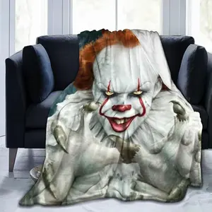 Clown Horror Luxury Throw Blanket Warm Soft Flannel Bed Blanket for Living Room Sofa Bedroom Decor Young Adults Men Women Boy Girl Gift Gifts