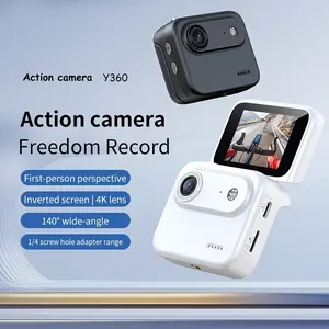 4K Action Camera with Front Flip Screen, EIS Stabilization, 6H Battery Life, Vlogging Camera for Travel & Sports, Compact Portable Design , Includes 32GB Memory Card, Ideal for Outdoor Recording & Content Creation summervibes