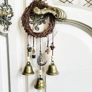 Witch Bell Hanging Decor, 1 Count Vintage Style Bell Hanging Ornament Decoration, Decorative Home Decor for Living Room Bedroom Garden, Indoor and Outdoor Decor, Wall Mounted Design Apartment Accessories,  Hanging Wall Art
