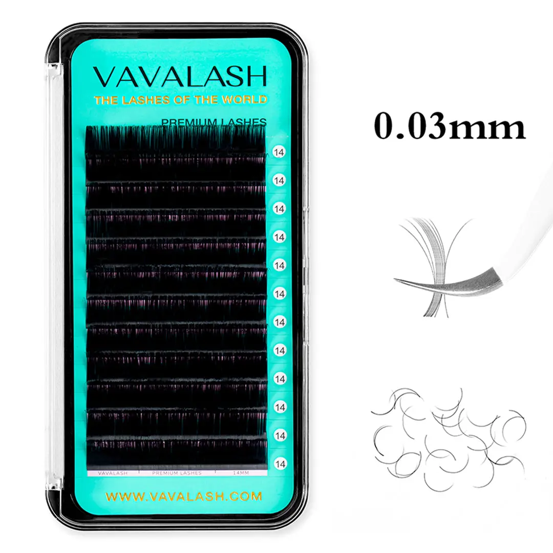 VAVALASH 0.03 Premium Korean Mega Volume Individual Eyelash Extensions - D Curl, CC Curl False Eyelashes Extensions, 8mm Beauty Makeup Supplies with Lash Glue, Tweezer (Advanced Technicians Only), Individual Lashes, Tweezers Help Place Each Lash Neatly