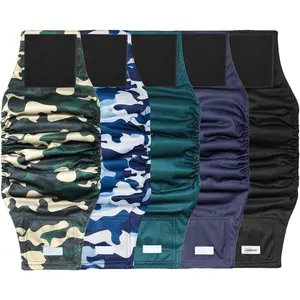 Diapers Male,  Washable  Bands for Dogs, Pack of 5, High Absorbing Small  Wraps for Doggie & Puppy in  or Excitable Urination and (S)