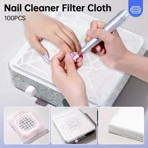 100 Sheets Nail Dust Collector Filter Paper, PP Material Dust Collector Nail Tech Filter Cotton Pad Replacement Nail Vacuum Dust Vollector Filters Film Paper For Nail Supplies