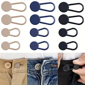 12-piece instant waist belt buckle set for jeans, unisex waist extender, available in two sizes, no sewing required, can increase waist circumference by 1-1.4 inches.