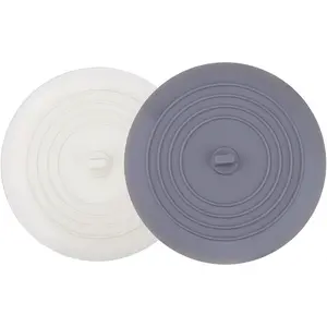 Tub Stopper 2 Pack 6 Inch Large Silicone Drain Plug & Hair Catcher, Flat Suction Cover for Bathtub, Sink & Laundry, Flexible Anti-Clog Drain Stopper for Bathroom & Kitchen, Easy Clean Waterproof Design