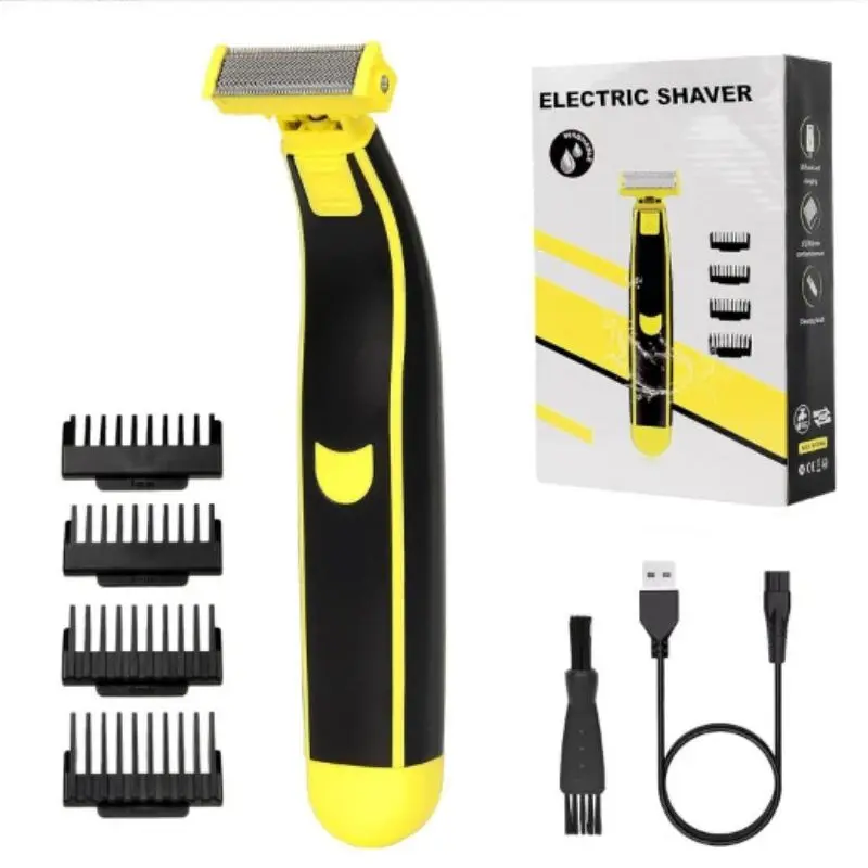 Portable, Multifunctional, Rechargeable Hair Trimmer, T-Shaped Electric Shaver, Multi-Function Razor Grooming Tool, USB Charging Hair Cleaning Clipper, Dry Wet Dual-Use Hair Removal Knife, Waterproof Hair Trimmer Gift for Father, Husband