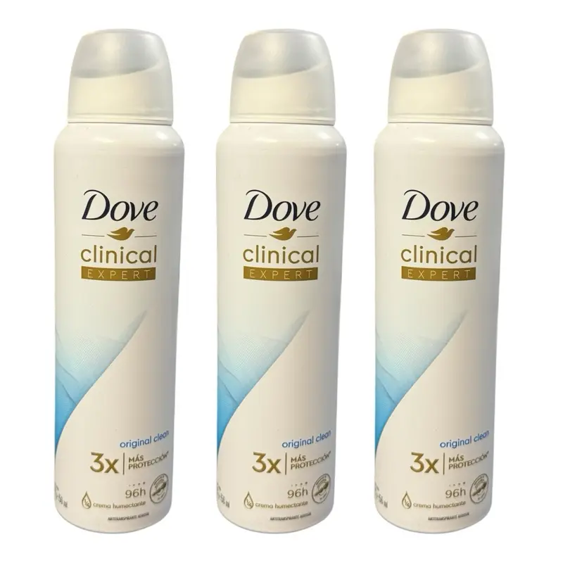 Dove Deodorant CLINICAL EXPERT ORIGINAL CLEAN Spray (3 pack) 150 ml each