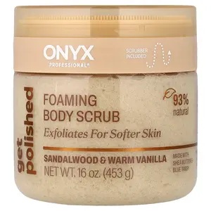 Onyx Professional Get Polished, Foaming Body Scrub, Sandalwood & Warm Vanilla, 16 oz (453 g)