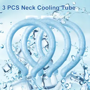 3-Pack Reusable Cooling Neck Wraps, Refreezable Ice Neck Cooler Rings for Summer Heat Relief