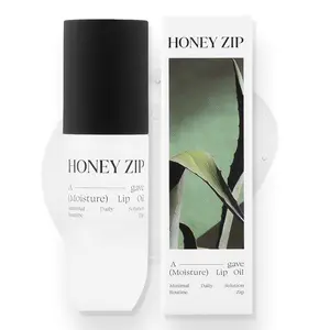 HONEY ZIP Natural Botanical Lip Oil - Non-Sticky Skin Serum for Repairing, Moisturizing, Brightening, Deep Nourishment, Lip Line Reduction & Sheer Glass-Like Finish