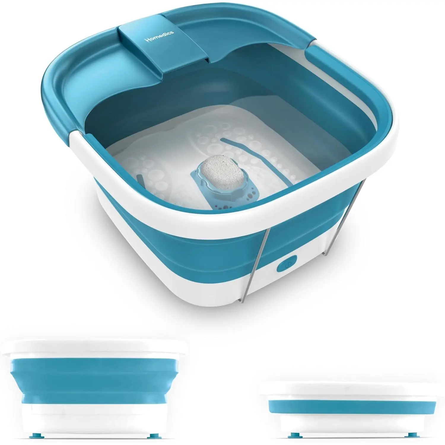 Collapsible Foldable Smart Space Bubble Mate Foot Spa - Heat-Maintaining, Bubble Massage, Smooth Pumice Stone Included, Splash Guard Equipped