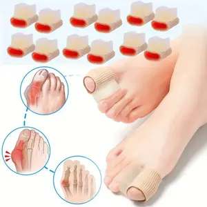 12pcs Reusable Gel Toe Separators for Big Toe & Hammer Toe, Cushioned Toe Splint, Toe Spacers for Men and Women - Comfort & Support, Ergonomic Design