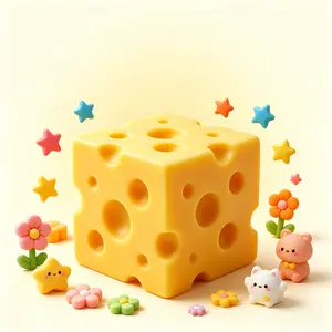Yellow Cheese Squishy Slow Rising, Squishy Squeeze Cheese Block, Soft Novelty Toy, Stress Balls for Adults Rebounding Sensory Squishys Cheese (2.76in)