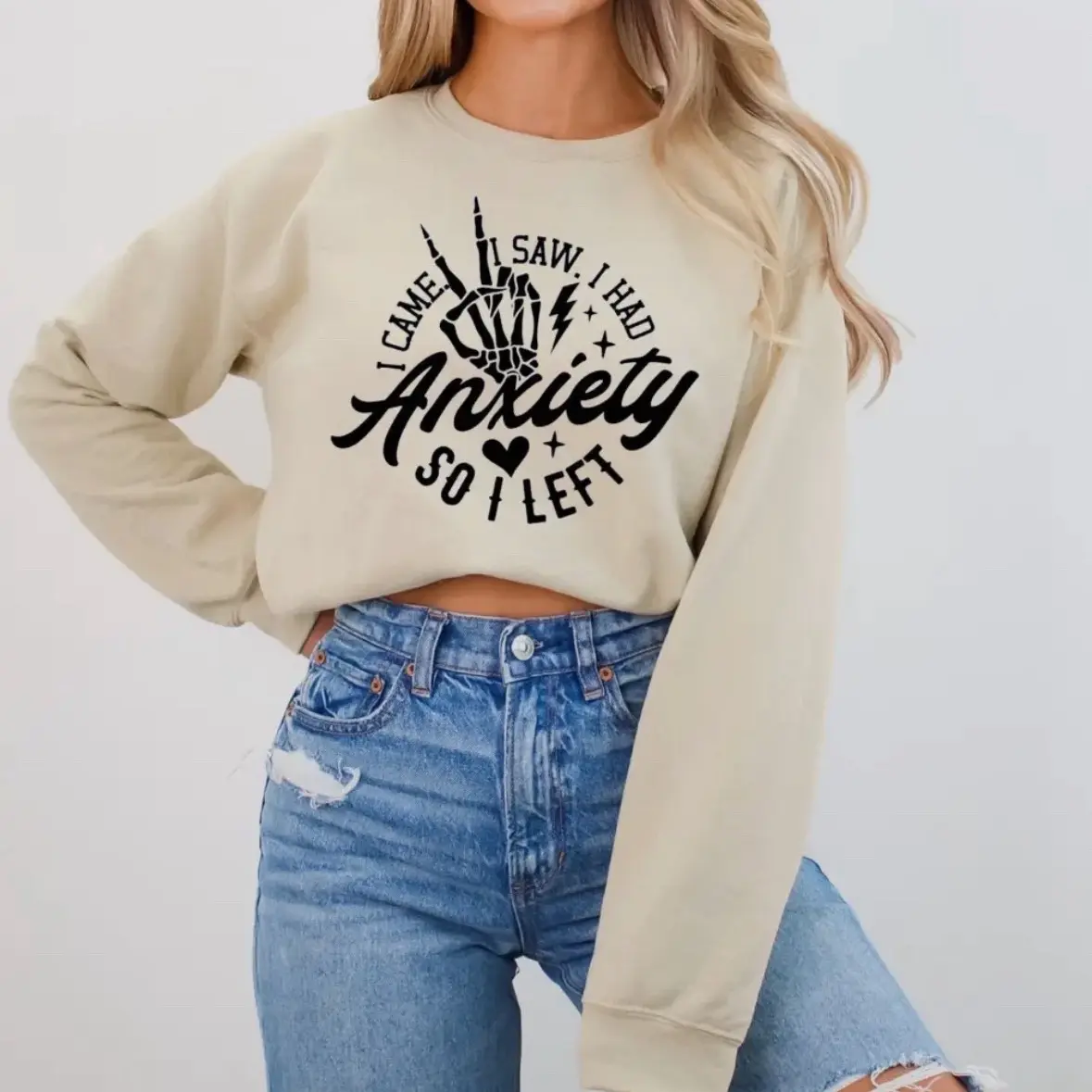 Anxiety Crewneck Womenswear Sweaters