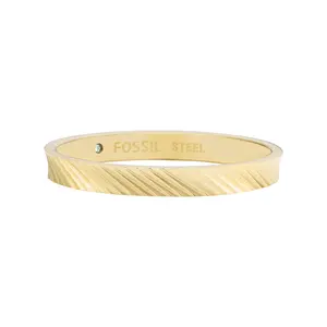 Fossil Women's Harlow Linear Texture Gold-Tone Stainless Steel Band Ring