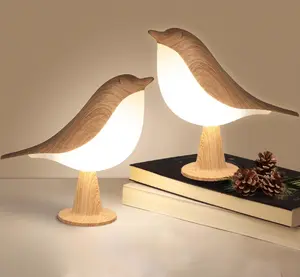 Bird Cordless Table Lamp, Small Cordless Bedside Lamp with 3 Color Temperature, Touch Sensor & Rechargeable  - Night Light for , Bedroom, Bedside (Light+Light)