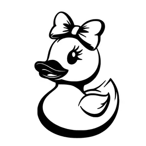 Girl Duck with Hair Bow Rubber Duckie Decal/Sticker for Car Truck SUV Home Decor Cell Phone Laptop Tumbler Accessories Driving vinyl Waterproof Car Sticker Decal