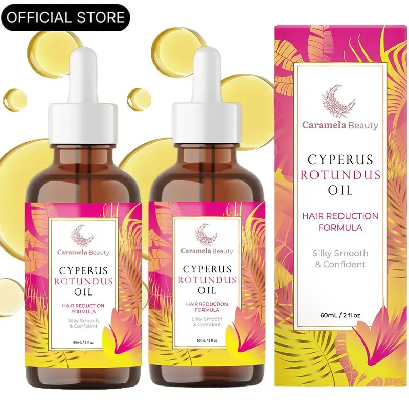 Caramela Beauty Cyperus Rotundus Oil for Natural Permanent Hair Reduction 60ml,Mild and Non-irritating Body Care Wax,Moisturizing & Soothing for Skin Care Depilatory,Unisex Hair Removal Creamoil Sensitive Cosmetic Gentle Moisturizer