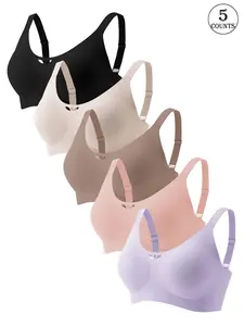 Women's Sports Bra Set, Athletic Fitted, Small Hollow Design, Wide Shoulder Straps, Detachable Pads, Seamless Comfort, All Seasons, Casual Style, Wireless Sports Bras