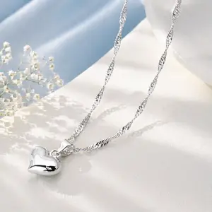 Stunning Heart Pendant Necklace  | 925 Silver Plated  | Perfect Gift for Her