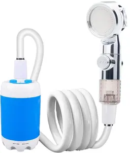Portable USB-Rechargeable Camping Shower Pump, Compact Lightweight Handheld Showerhead for Camping Tools, Hiking