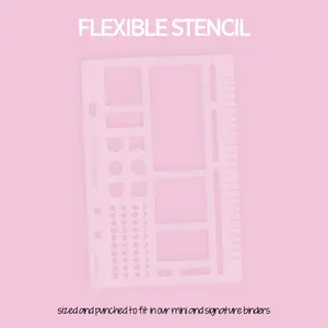 Flexible Stencil for 5mm Dot Grid Notebooks and Planners with Functional Shapes for Art & Planning - Made with Flexible Acrylic and Perfect for Any Page