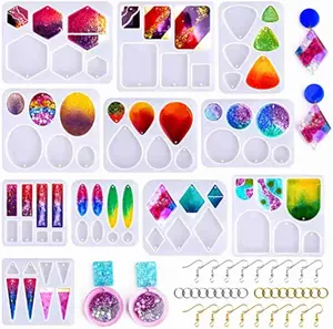 LET'S RESIN Resin Earring Mold, 171 Count Resin Jewelry Molds Making Kit with 11 Pack Variety Shape Resin Molds Silicone, Earring Molds for Epoxy Resin, Pendant, Earrings, Necklace, Keychains