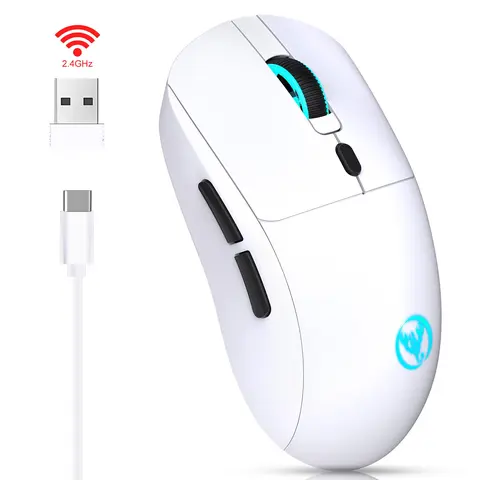 Hxsj-T20 Wireless 2.4G Mouse, 650mAh Battery, Optical Movement Detection, Right Hand Orientation, Compatible with Desktop PC, Laptop & Mac, Ideal for Gaming & Office Work, Gaming Accessory, Gaming Items