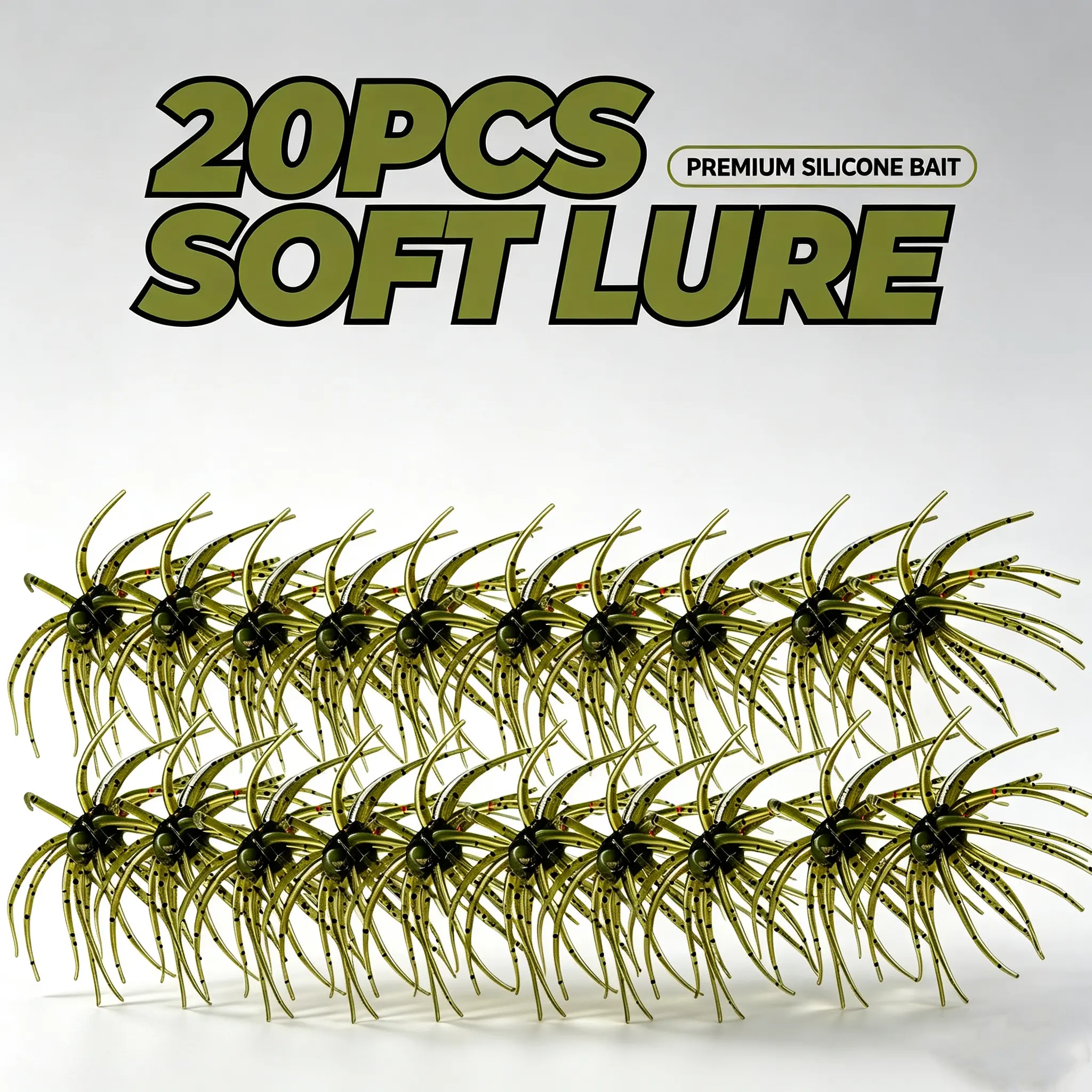 20PCS Floating Freshwater Fishing Lures, Durable Soft Bass Baits with Realistic Sea Urchin Design and Lifelike Details