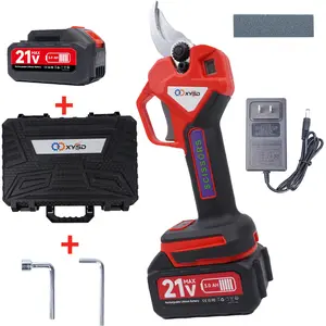 XYSD 21V Brushless Motor Cordless Pruning Saw Full Kit, 50mm (1.96in) Cutting Diameter, Ambidextrous Portable Gardening Tool with LCD Display, SK5 Blades, Auto Sleep & Tool Box for Tree Trimming