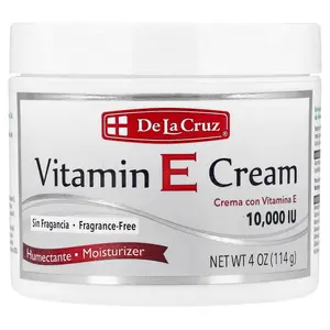 De La Cruz Vitamin E Cream, Fragrance Free, 4 oz (114 g)