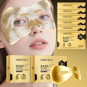 Mercilen Gold Peptide Honeycomb Eye Mask, Hydrating and Brightening, Hyaluronic Acid, Targets Dark Circles and Puffiness, Low Allergy, Suitable for All Skin Types