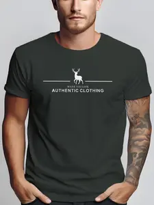 Men's Summer Micro-Stretch Comfort Round Neck Printed T-Shirt, Fashionable Trendy Wear, Best Choice for Men, Casual Stylish Tee