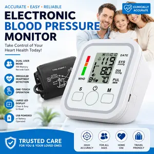 Digital Blood Pressure Monitor for Home & Elderly – Accurate & Easy to Use, Large LED Display, Dual Users, Irregular Heartbeat Alert, Automatic Power Off, Comfortable Cuff,summerwins