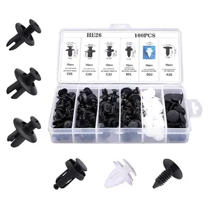 200Pcs Automotive Push Pins Clips Set Heavy-Duty Nylon Bumper Fasteners for Car Body Trim Door Panels Shields Replacement Kit for Vehicles