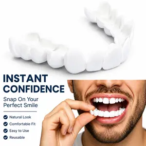 [3-Pair Cosmetic Multi-Pack] Oral Silicone Temporary Snap-On Teeth Repair Kit - Standard Dental Solution for Missing, Damaged Teeth, Gaps - Durable, Fast, Easy At-Home Use for Confident Smiles, Quick Whitening
