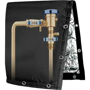 Backflow Preventer Insulated Cover 6-Layer Fabric Pipe Insulation Cover for Water Well Pump and Sprinkler Valve Winter Freeze Protection UV Coated (16" W X 20" H)