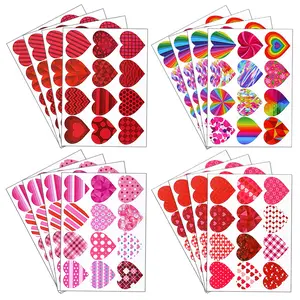 16Sheets Heart Shape Stickers Valentines Day Wedding Gift Box Bag Decoration Birthday Party Envelope Invitation Seal Labels