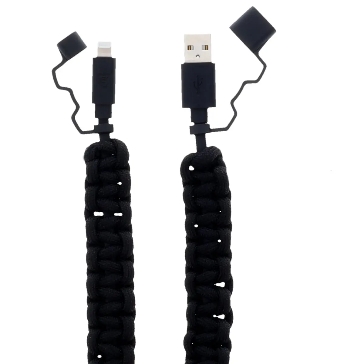 Scipio STPARAMFI 360-Degree Stand 2 ft. Braided Paracord Rope High-Speed Lightning Charging & Sync Cable - USB-A Port Cord for iPhone Devices, Tactical Use, Cellphone Charger