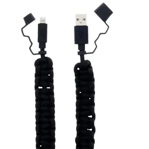 Scipio STPARAMFI 2 ft. Phone Braided Cell Phone Tactical Charger Lightning Paracord Cable - Cord Compatible with iPhone