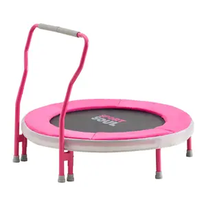 SportSoul Kids Trampoline – 36” Indoor Mini Trampoline for Toddlers & Kids, with Non-Slip Foam Handle, Enclosed Design to Prevent Missteps, Stable & Safe Bounce