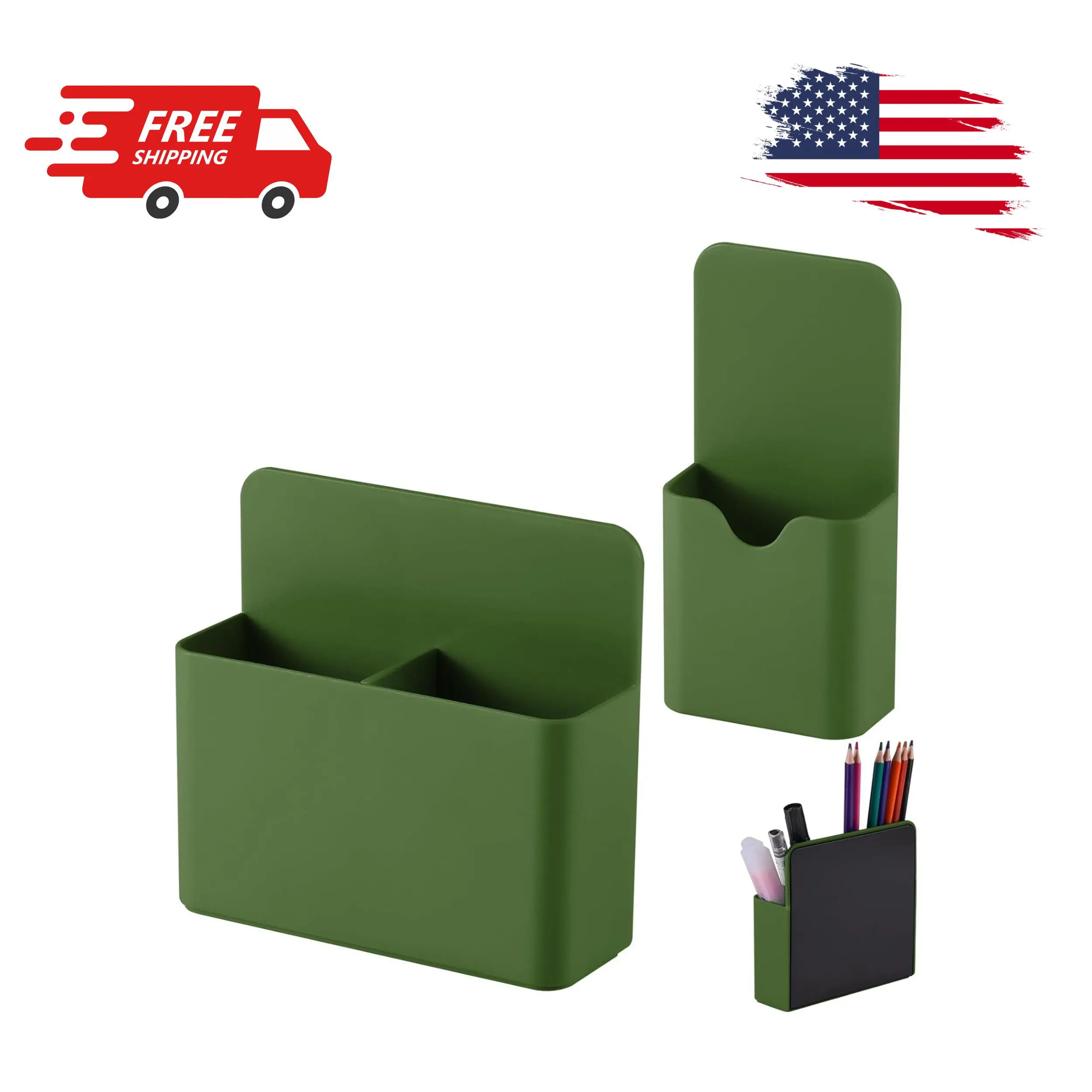 Magnetic Pen Holder,2 Pack Magnetic Dry Erase Marker Holder Green