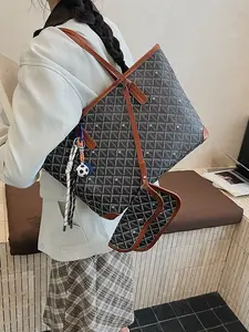 Classic Plaid Pattern Large Capacity Tote Bag, Fashionable Shoulder Clutch, Vintage Style Handbag for Women, All Seasons Commuting Use, Commuter Tote Bag