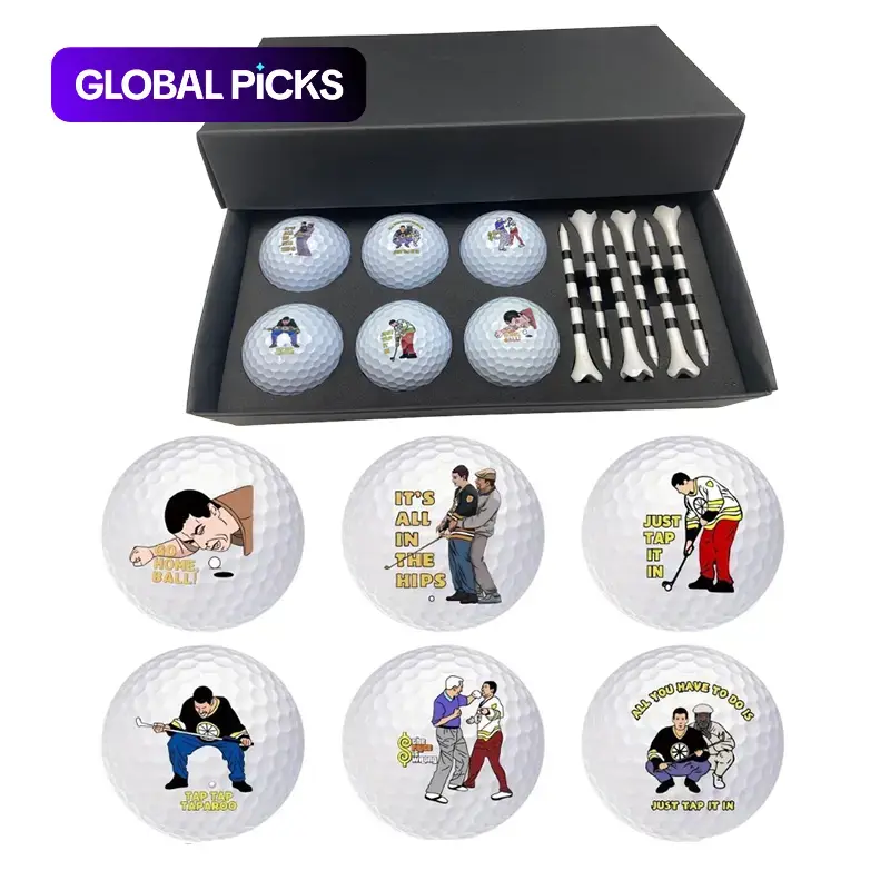 6 Counts/set Fun Golf Balls for Indoor & Outdoor Practice, Perfect Gift for Golf Enthusiasts, Ideal for Competitions & Training, Golf Accessories, Golf Equipment #GLOBAL PICKS