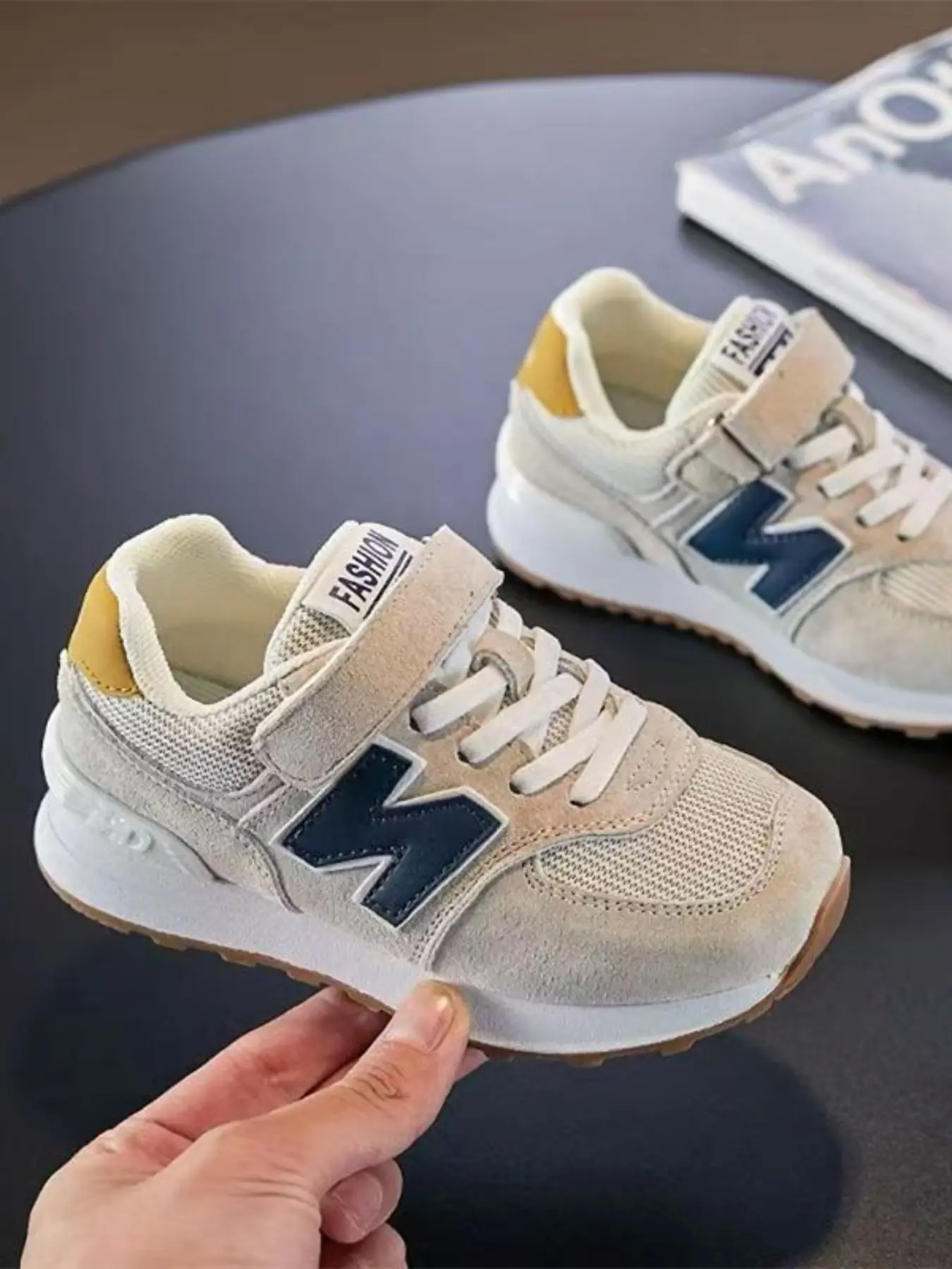 PU Sneakers for Ages 2-14, Kids Shoes, Breathable Mesh Sports Shoes, Lightweight Comfort, Casual Style, Non-Slip Sole, All Seasons, Toddler Walking Sneakers