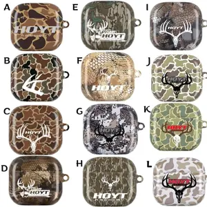 Hoyt Archery Camo AirPods Case – Deer Duck Hunting Camouflage Protective Cover for AirPods Gen 1/2/3/4 & AirPods Pro 1 2 3 QQWYIA