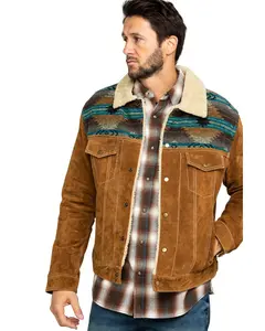 Scully Men's Boar Suede Jean Jacket - 1015-125-Brn